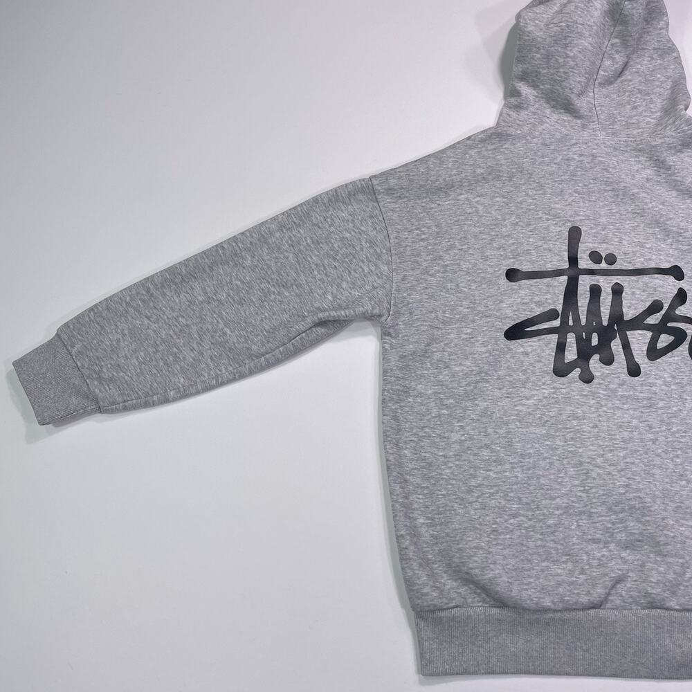 VTG Stussy Hoodie Men’s Medium Grey Graphic Pullover 100% Cotton - Picture 3 of 9